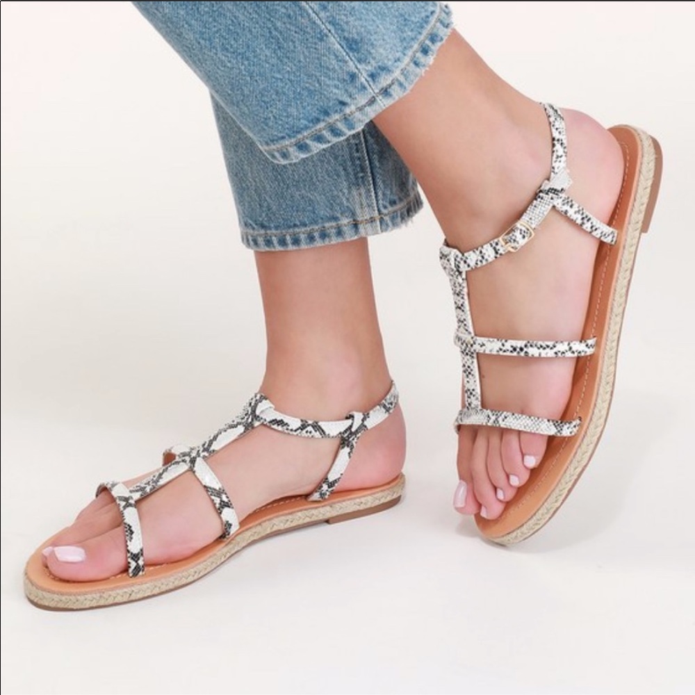 NEW! AKINA NATURAL SNAKE GLADIATOR SANDALS
